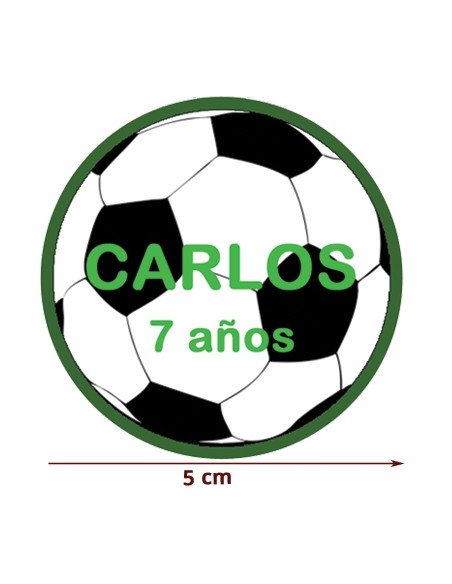 ETIQUETA 5cm FUTBOL PERSONALIZADA 10uds
