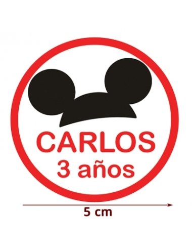 ETIQUETA 5cm MICKEY PERSONALIZADA