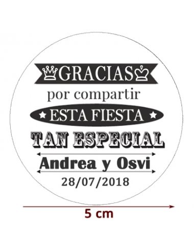 ETIQUETA 5cm BODA v1 personalizada