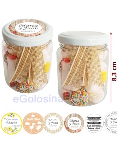 TARRO CHUCHES BLANCAS 150gr personalizada