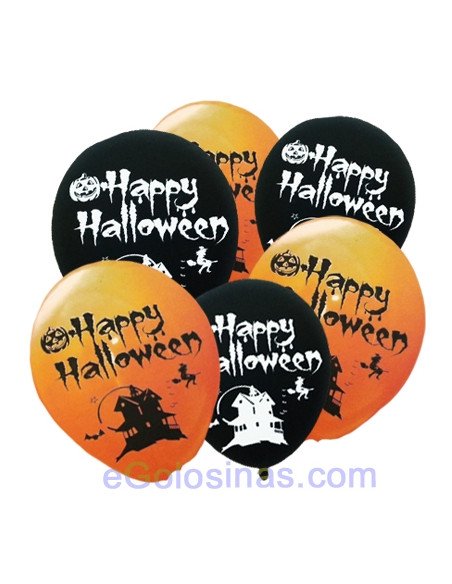 GLOBOS HAPPY HALLOWEEN 6uds