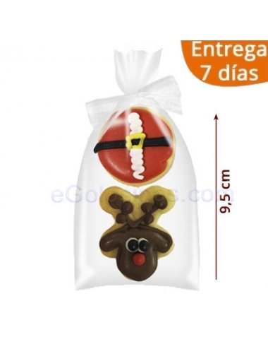 2 GALLETAS NAVIDAD PAPA NOEL Y RENO