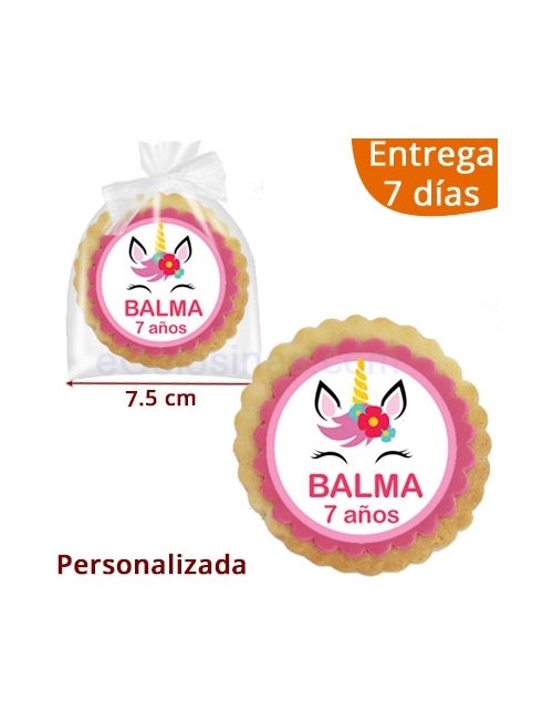 GALLETA REDONDA UNICORNIO personalizada