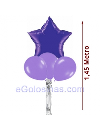 CONJUNTO GLOBO ESTRELLA LILA 1ud