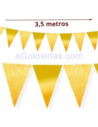 GUIRNALDA BANDERIN LISO DORADO 3.5mts
