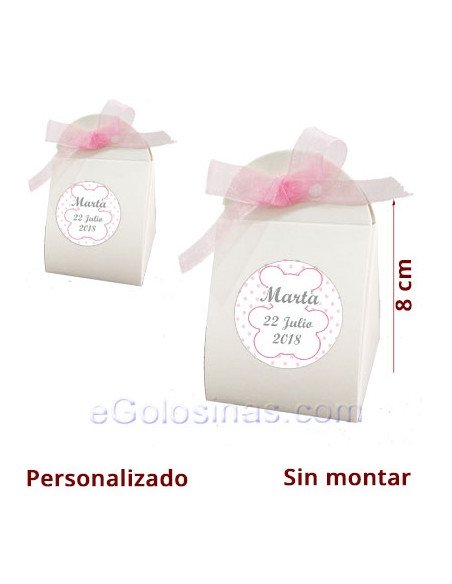 CAJITAS SACO BLANCO PARA DETALLES 8x5cm personalizadas