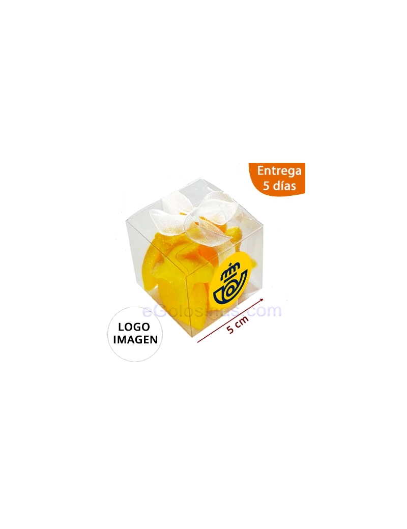 CAJA CHUCHES AMARILLO 65gr con LOGO personalizado