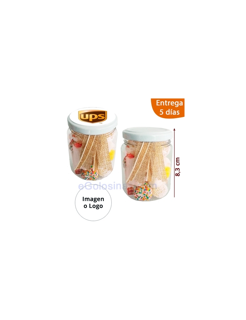 TARRO CHUCHES BLANCAS 150gr con LOGO personalizado