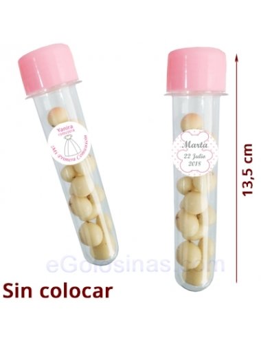 TUBO TAPA ROSA CONGUITOS BLANCOS personalizado