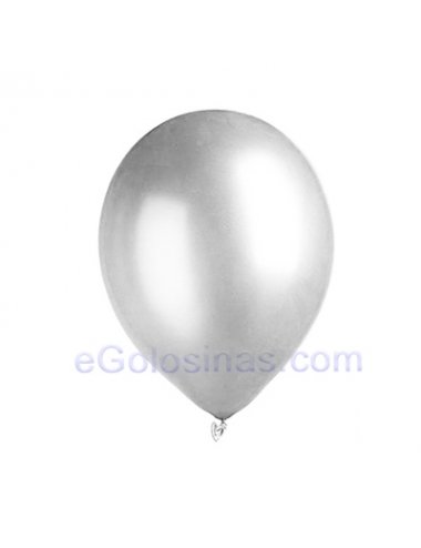 GLOBOS LATEX COLOR PLATA 23cm 10uds