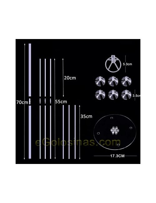 SOPORTE MESA GLOBOS 70cm para 7 globos