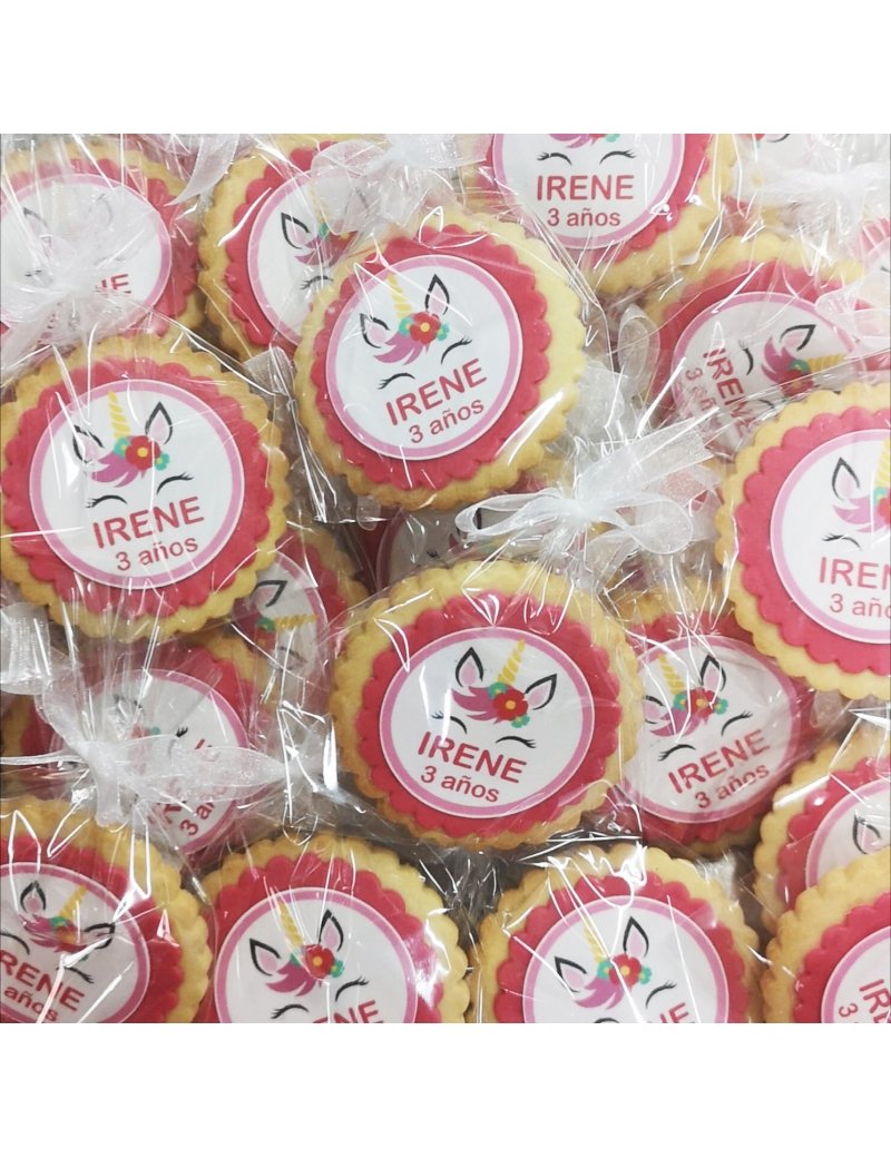 GALLETA REDONDA UNICORNIO personalizada