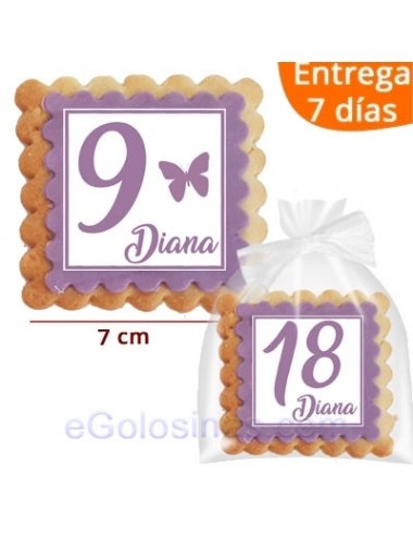 GALLETAS PERSONALIZADAS ANIVERSARIO Lila