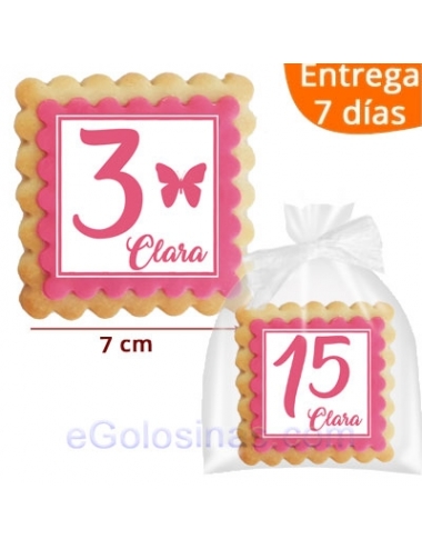 GALLETAS PERSONALIZADAS ANIVERSARIO Rosa