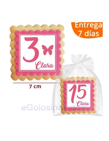 GALLETAS PERSONALIZADAS ANIVERSARIO Rosa