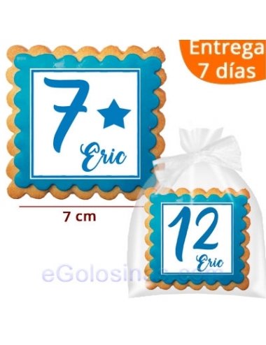 GALLETAS PERSONALIZADAS ANIVERSARIO Azul