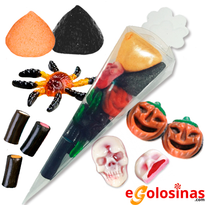 Chuches en conos de colores para fiestas